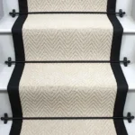 Cream Herringbone Stair Runner