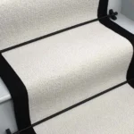 Natural Rib Pearl Hessian Wool Stair Runner