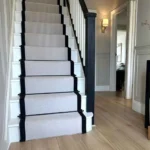 Wool Stair Runner With Black Cotton
